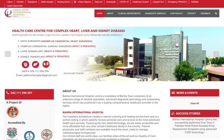 Bahria International Hospital — Hospital website