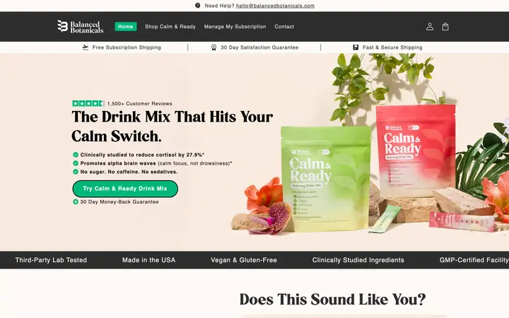 Balanced Botanicals — Wellness website