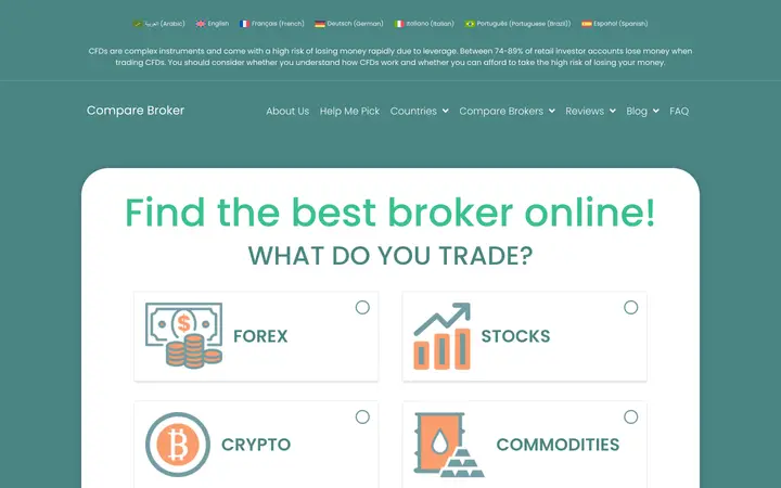 Compare Broker — FinTech website