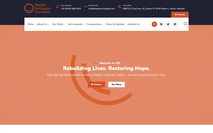 Depilex Smile Again — Foundation website