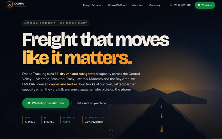 Doaba Trucking — Dry Van & Reefer website