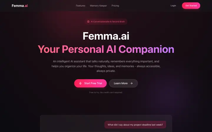 Femma AI — Health Tech website