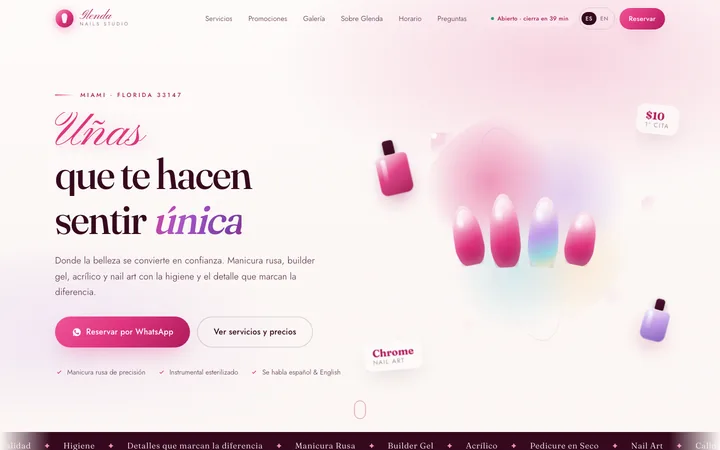Glenda Nails Studio — Beauty website
