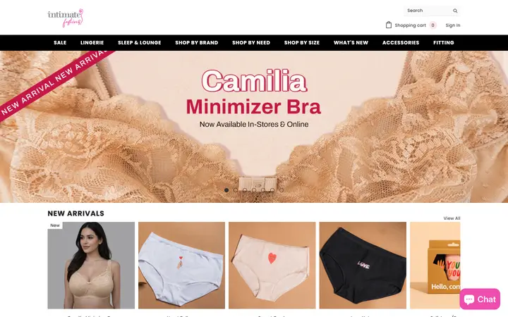 Intima Fashions — Lingerie website