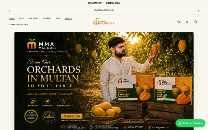 MMA Mangoes — Agriculture E-Commerce website
