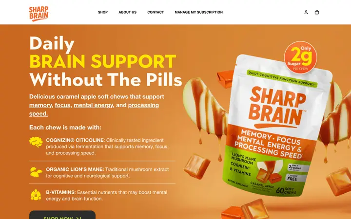 Sharp Brain — Supplements website
