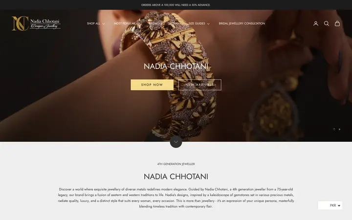 Nadia Chhotani — Jewellery website