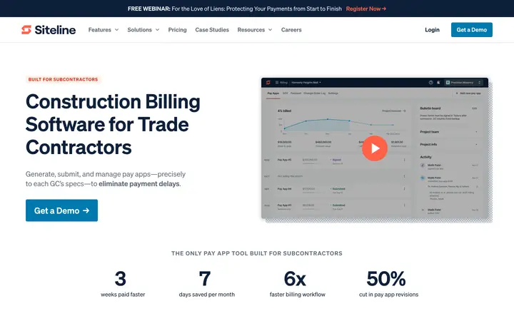 Siteline — Construction Tech website