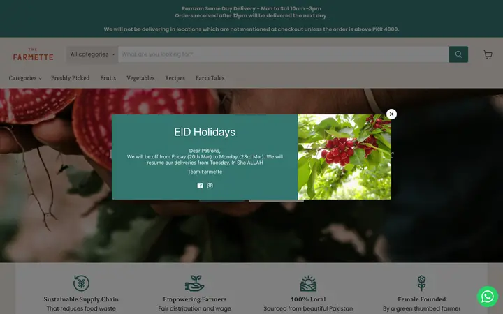 The Farmette — Food website