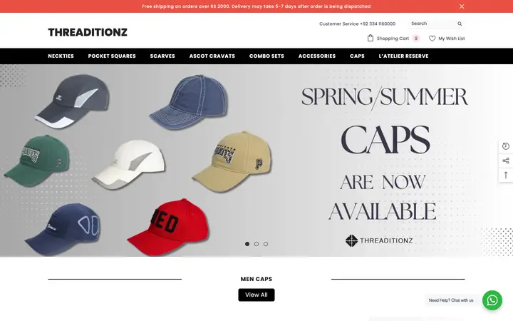 Threaditionz — Fashion website