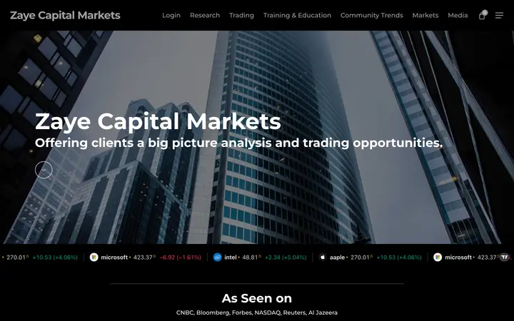 Zaye Capital Markets — Capital Markets website